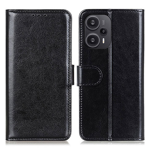 Handytasche Stand Schutzhülle Flip Leder Hülle M07L für Xiaomi Redmi Note 12 Turbo 5G Schwarz