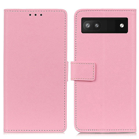 Handytasche Stand Schutzhülle Flip Leder Hülle M08L für Google Pixel 6a 5G Rosa