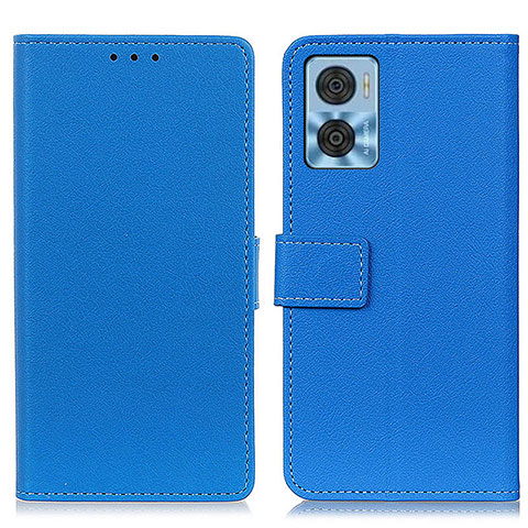 Handytasche Stand Schutzhülle Flip Leder Hülle M08L für Motorola Moto E22 Blau