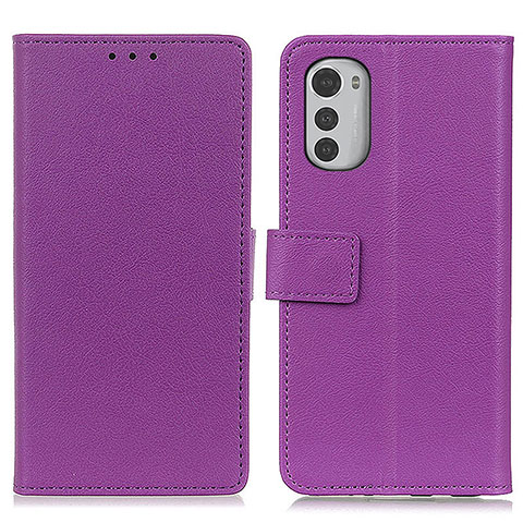 Handytasche Stand Schutzhülle Flip Leder Hülle M08L für Motorola Moto E32 Violett