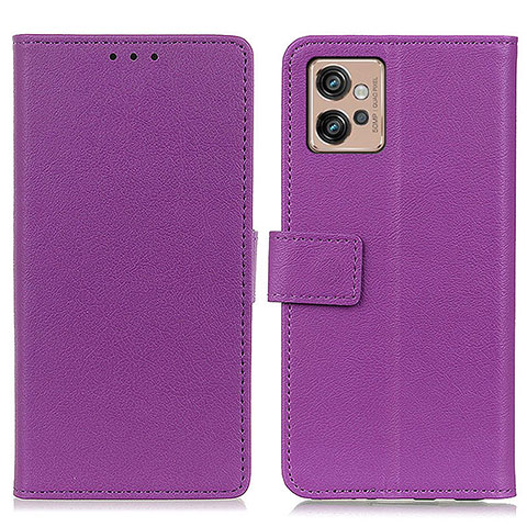 Handytasche Stand Schutzhülle Flip Leder Hülle M08L für Motorola Moto G32 Violett