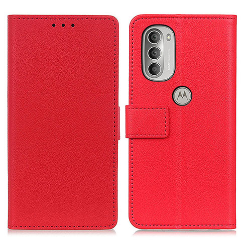 Handytasche Stand Schutzhülle Flip Leder Hülle M08L für Motorola Moto G51 5G Rot