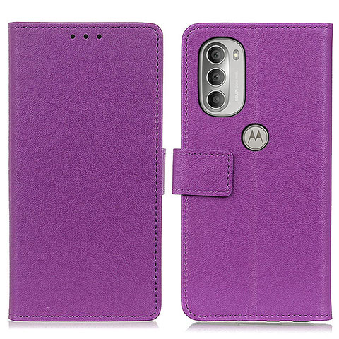 Handytasche Stand Schutzhülle Flip Leder Hülle M08L für Motorola Moto G51 5G Violett