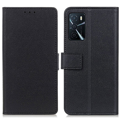 Handytasche Stand Schutzhülle Flip Leder Hülle M08L für Oppo A16 Schwarz