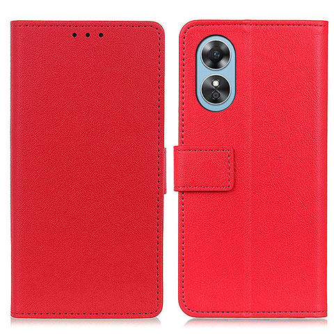 Handytasche Stand Schutzhülle Flip Leder Hülle M08L für Oppo A17 Rot