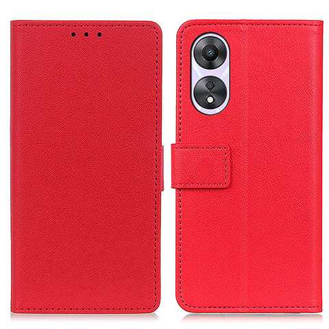 Handytasche Stand Schutzhülle Flip Leder Hülle M08L für Oppo A18 Rot