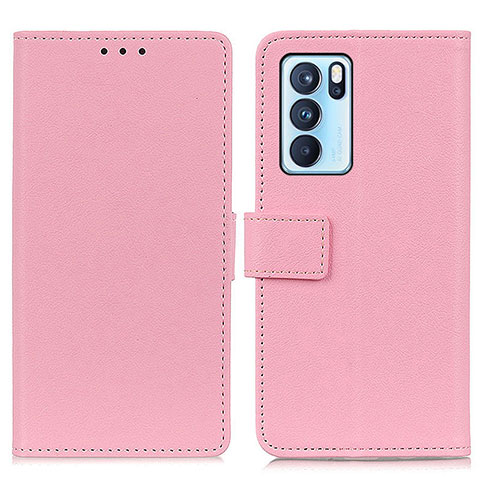 Handytasche Stand Schutzhülle Flip Leder Hülle M08L für Oppo Reno6 Pro 5G India Rosa