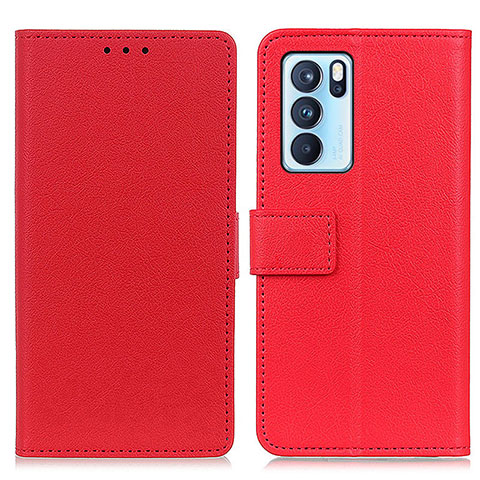 Handytasche Stand Schutzhülle Flip Leder Hülle M08L für Oppo Reno6 Pro 5G India Rot