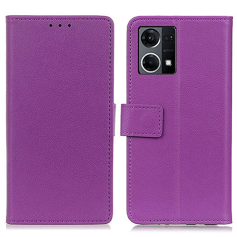 Handytasche Stand Schutzhülle Flip Leder Hülle M08L für Oppo Reno7 4G Violett