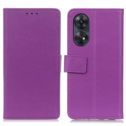 Handytasche Stand Schutzhülle Flip Leder Hülle M08L für Oppo Reno8 T 4G Violett