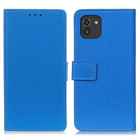 Handytasche Stand Schutzhülle Flip Leder Hülle M08L für Samsung Galaxy A03 Blau