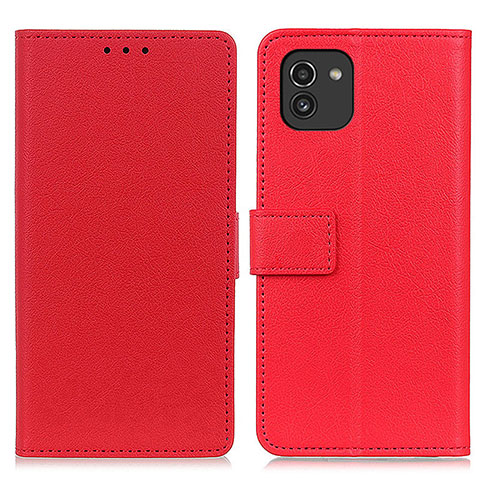 Handytasche Stand Schutzhülle Flip Leder Hülle M08L für Samsung Galaxy A03 Rot