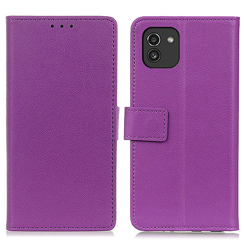 Handytasche Stand Schutzhülle Flip Leder Hülle M08L für Samsung Galaxy A03 Violett