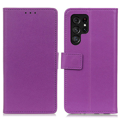 Handytasche Stand Schutzhülle Flip Leder Hülle M08L für Samsung Galaxy S23 Ultra 5G Violett