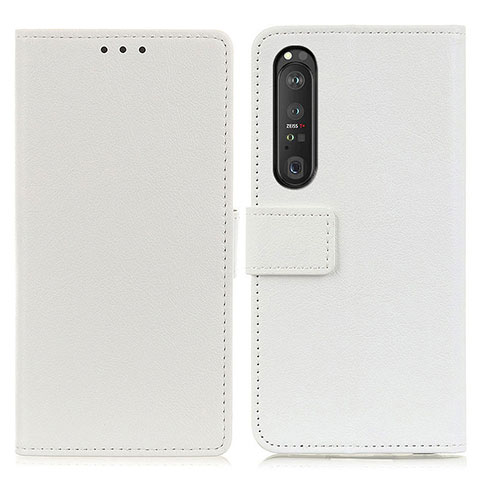 Handytasche Stand Schutzhülle Flip Leder Hülle M08L für Sony Xperia 1 III Weiß