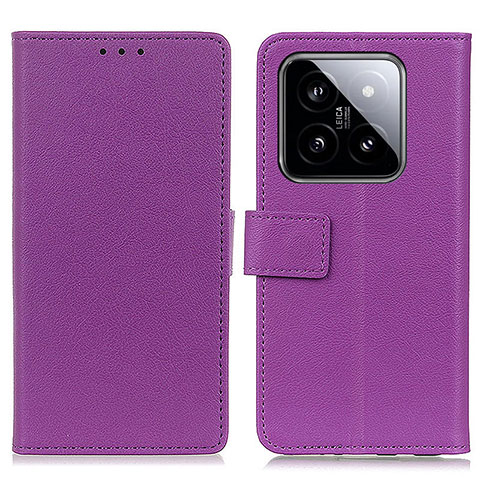 Handytasche Stand Schutzhülle Flip Leder Hülle M08L für Xiaomi Mi 14 Pro 5G Violett