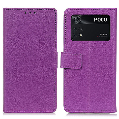 Handytasche Stand Schutzhülle Flip Leder Hülle M08L für Xiaomi Poco M4 Pro 4G Violett