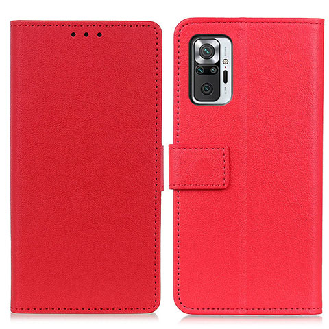 Handytasche Stand Schutzhülle Flip Leder Hülle M08L für Xiaomi Redmi Note 10 Pro 4G Rot