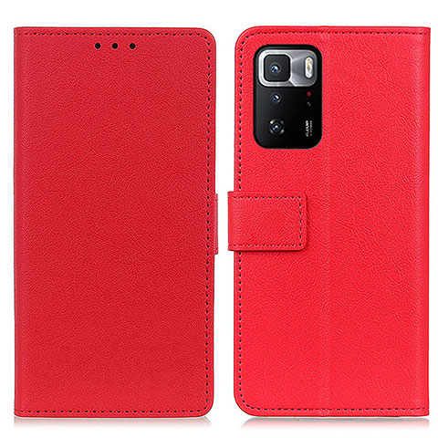 Handytasche Stand Schutzhülle Flip Leder Hülle M08L für Xiaomi Redmi Note 10 Pro 5G Rot