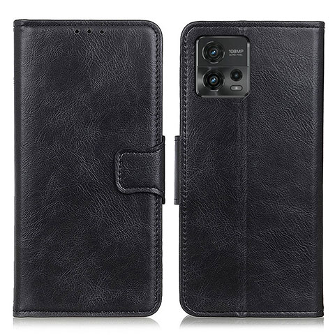 Handytasche Stand Schutzhülle Flip Leder Hülle M09L für Motorola Moto G72 Schwarz