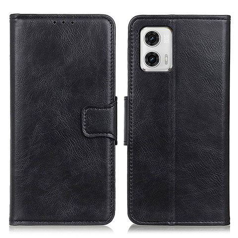 Handytasche Stand Schutzhülle Flip Leder Hülle M09L für Motorola Moto G73 5G Schwarz