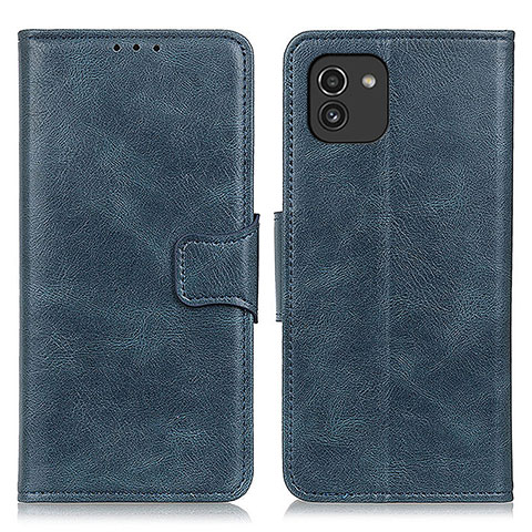 Handytasche Stand Schutzhülle Flip Leder Hülle M09L für Samsung Galaxy A03 Blau