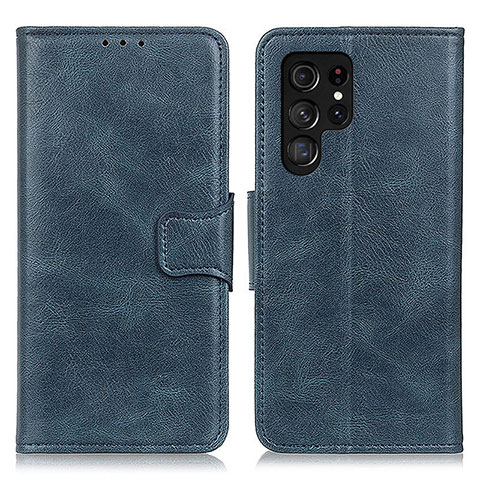 Handytasche Stand Schutzhülle Flip Leder Hülle M09L für Samsung Galaxy S22 Ultra 5G Blau