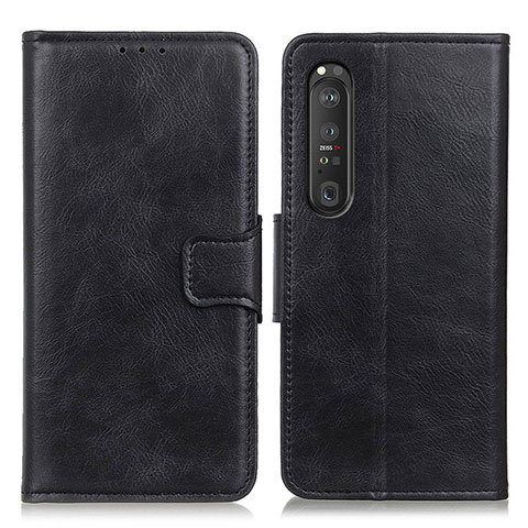 Handytasche Stand Schutzhülle Flip Leder Hülle M09L für Sony Xperia 1 III Schwarz