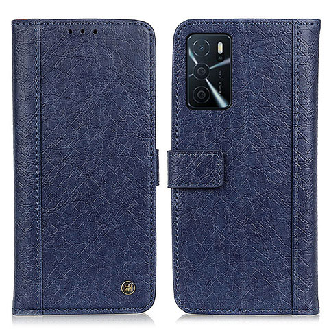 Handytasche Stand Schutzhülle Flip Leder Hülle M10L für Oppo A16 Blau