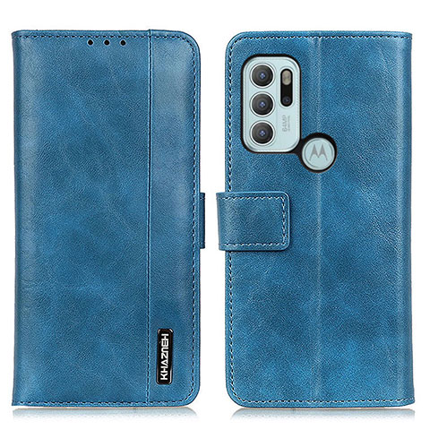 Handytasche Stand Schutzhülle Flip Leder Hülle M11L für Motorola Moto G60s Blau