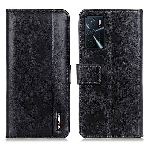 Handytasche Stand Schutzhülle Flip Leder Hülle M11L für Oppo A16s Schwarz