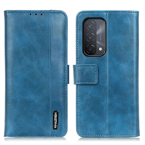 Handytasche Stand Schutzhülle Flip Leder Hülle M11L für Oppo A74 5G Blau