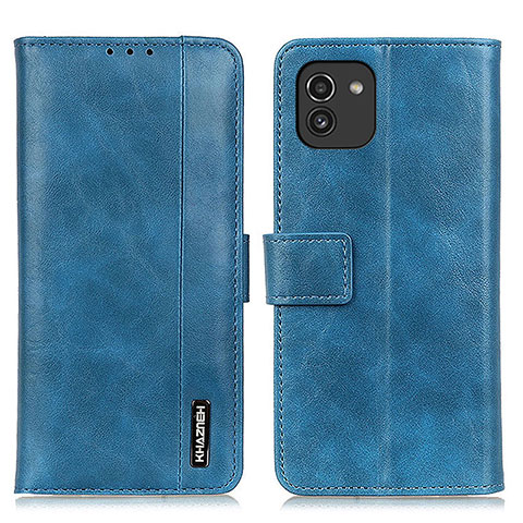 Handytasche Stand Schutzhülle Flip Leder Hülle M11L für Samsung Galaxy A03 Blau