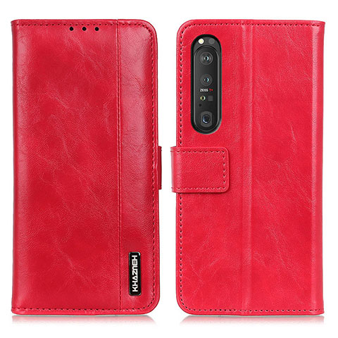 Handytasche Stand Schutzhülle Flip Leder Hülle M11L für Sony Xperia 1 III Rot