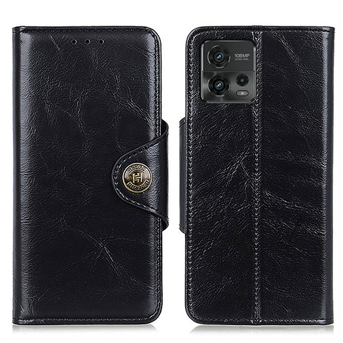 Handytasche Stand Schutzhülle Flip Leder Hülle M12L für Motorola Moto G72 Schwarz