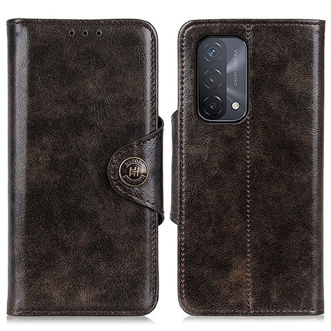 Handytasche Stand Schutzhülle Flip Leder Hülle M12L für Oppo A74 5G Bronze