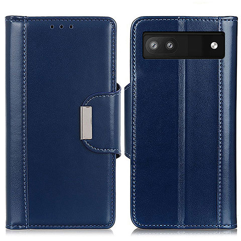 Handytasche Stand Schutzhülle Flip Leder Hülle M13L für Google Pixel 6a 5G Blau