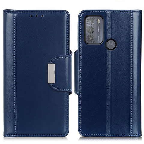 Handytasche Stand Schutzhülle Flip Leder Hülle M13L für Motorola Moto G50 Blau