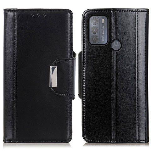 Handytasche Stand Schutzhülle Flip Leder Hülle M13L für Motorola Moto G50 Schwarz