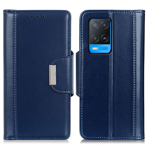 Handytasche Stand Schutzhülle Flip Leder Hülle M13L für Oppo A54 4G Blau