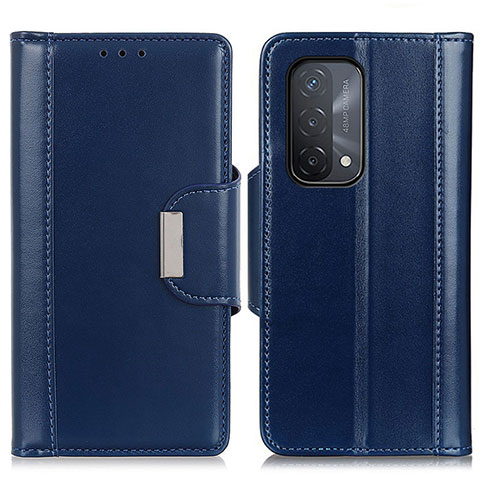 Handytasche Stand Schutzhülle Flip Leder Hülle M13L für Oppo A54 5G Blau