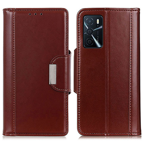 Handytasche Stand Schutzhülle Flip Leder Hülle M13L für Oppo A54s Braun