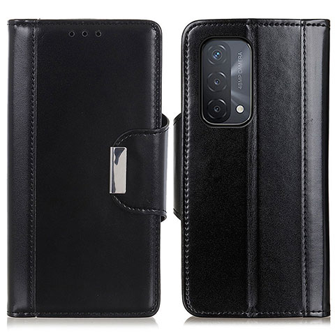 Handytasche Stand Schutzhülle Flip Leder Hülle M13L für Oppo A74 5G Schwarz