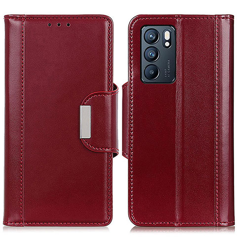 Handytasche Stand Schutzhülle Flip Leder Hülle M13L für Oppo Reno6 5G Rot