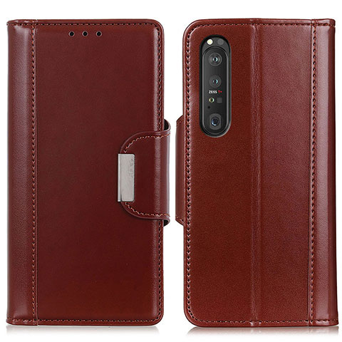 Handytasche Stand Schutzhülle Flip Leder Hülle M13L für Sony Xperia 1 III Braun