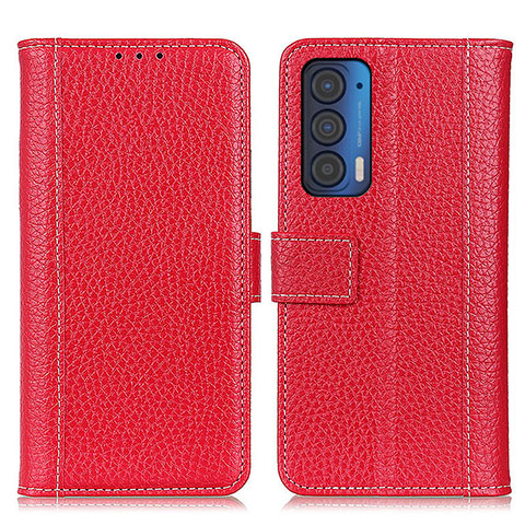 Handytasche Stand Schutzhülle Flip Leder Hülle M14L für Motorola Moto Edge (2021) 5G Rot