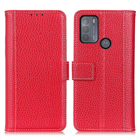 Handytasche Stand Schutzhülle Flip Leder Hülle M14L für Motorola Moto G50 Rot