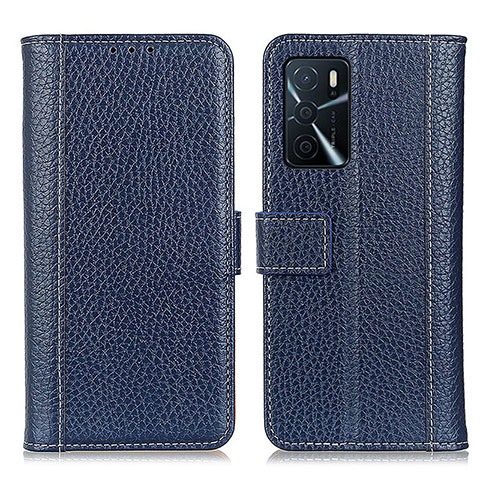 Handytasche Stand Schutzhülle Flip Leder Hülle M14L für Oppo A16s Blau