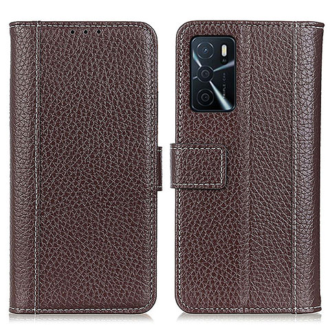 Handytasche Stand Schutzhülle Flip Leder Hülle M14L für Oppo A16s Braun