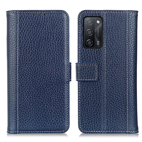 Handytasche Stand Schutzhülle Flip Leder Hülle M14L für Oppo A53s 5G Blau